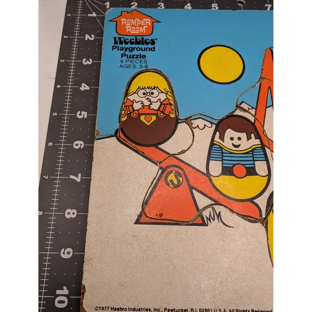 Romper Room Weebles Cork Wood Puzzle Playground 1977‎ Hasbro 418-11